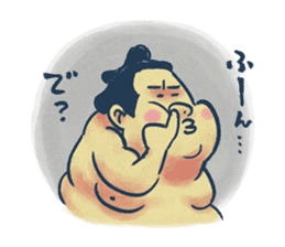 Sumo wrestler and Tortoiseshell cat sticker #8670030