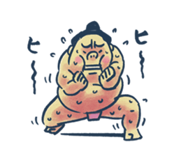 Sumo wrestler and Tortoiseshell cat sticker #8670047