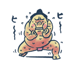 Sumo wrestler and Tortoiseshell cat sticker #8670047