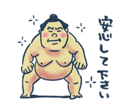 Sumo wrestler and Tortoiseshell cat sticker #8670055