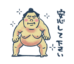 Sumo wrestler and Tortoiseshell cat sticker #8670055