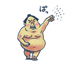 Sumo wrestler and Tortoiseshell cat sticker #8670060