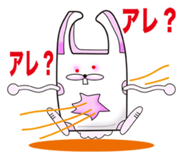 Plastic shopping bag rabbit sticker #8674887
