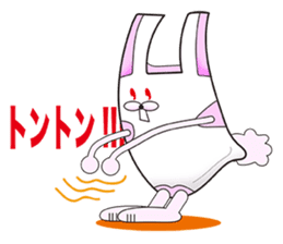 Plastic shopping bag rabbit sticker #8674889