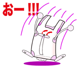 Plastic shopping bag rabbit sticker #8674900