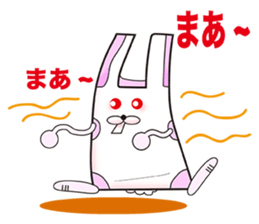 Plastic shopping bag rabbit sticker #8674901