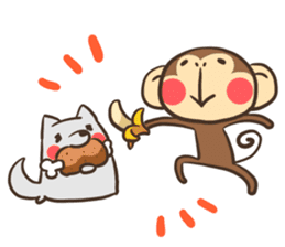 Monkeys and dogs and New Year sticker #8678567