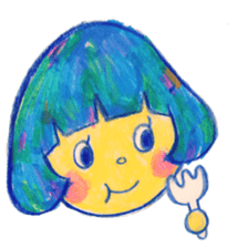 Mushroom cut and bob hair, color sticker #8678587