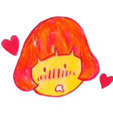 Mushroom cut and bob hair, color sticker #8678588