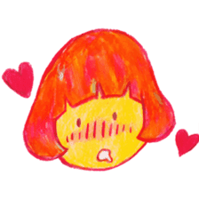 Mushroom cut and bob hair, color sticker #8678588