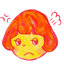 Mushroom cut and bob hair, color sticker #8678590