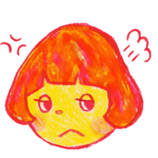 Mushroom cut and bob hair, color sticker #8678590