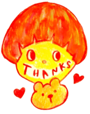 Mushroom cut and bob hair, color sticker #8678596