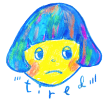 Mushroom cut and bob hair, color sticker #8678597