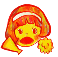 Mushroom cut and bob hair, color sticker #8678598