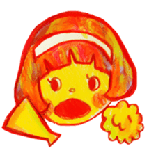 Mushroom cut and bob hair, color sticker #8678598