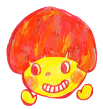 Mushroom cut and bob hair, color sticker #8678599