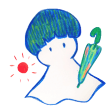 Mushroom cut and bob hair, color sticker #8678600