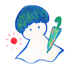 Mushroom cut and bob hair, color sticker #8678600