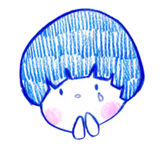 Mushroom cut and bob hair, color sticker #8678602