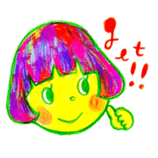 Mushroom cut and bob hair, color sticker #8678603