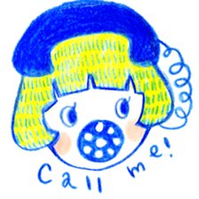 Mushroom cut and bob hair, color sticker #8678608