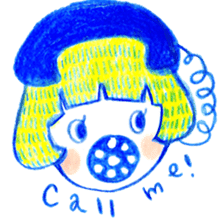 Mushroom cut and bob hair, color sticker #8678608