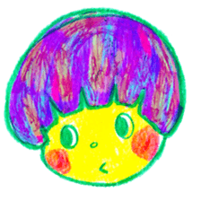 Mushroom cut and bob hair, color sticker #8678611