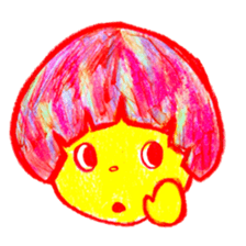 Mushroom cut and bob hair, color sticker #8678612