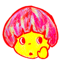 Mushroom cut and bob hair, color sticker #8678612