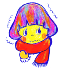 Mushroom cut and bob hair, color sticker #8678614