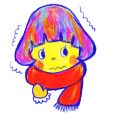 Mushroom cut and bob hair, color sticker #8678614