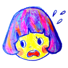 Mushroom cut and bob hair, color sticker #8678615