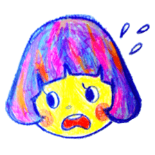 Mushroom cut and bob hair, color sticker #8678615