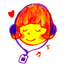 Mushroom cut and bob hair, color sticker #8678616