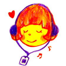 Mushroom cut and bob hair, color sticker #8678616