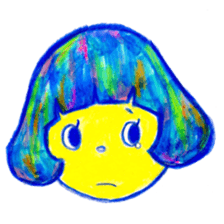 Mushroom cut and bob hair, color sticker #8678617