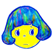 Mushroom cut and bob hair, color sticker #8678617