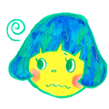 Mushroom cut and bob hair, color sticker #8678619