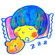 Mushroom cut and bob hair, color sticker #8678623