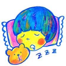 Mushroom cut and bob hair, color sticker #8678623