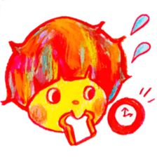 Mushroom cut and bob hair, color sticker #8678624