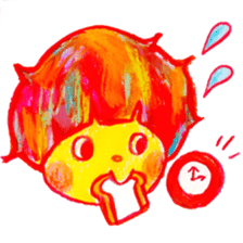 Mushroom cut and bob hair, color sticker #8678624