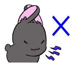 black rabbit in amami sticker #8679307