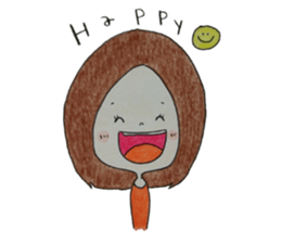 Hand-painted girls sticker #8684780