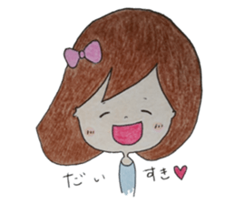 Hand-painted girls sticker #8684786