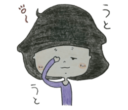 Hand-painted girls sticker #8684797