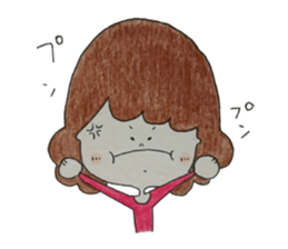 Hand-painted girls sticker #8684799