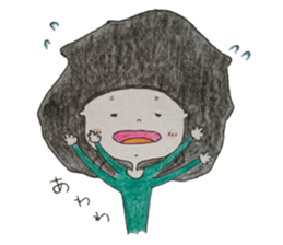 Hand-painted girls sticker #8684800