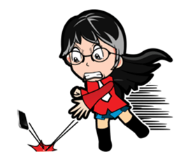 Janpan Girl Action sticker #8687386